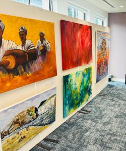 Tribal Harmony Series by Dooyum Raphael Ahikyaa alongside works by Eric Sher and Nkiru Ogbonna at Art for Impact Gala Preston Turnbull LLP London 2026, collection available at artforimpact.co.uk