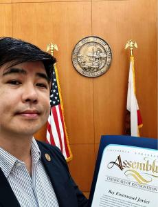 Rey Javier Certificate of Recognition