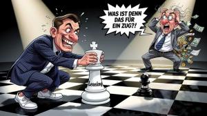 zwei Männer spielen Leasing Schach