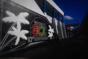 A photo of the GCX 10th Anniversary Banner in Orlando, Florida