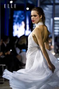 Joana Monteiro, modelo da IMC Models Agency, fotografada para a revista ELLE durante um desfile de moda de Conceição Leite, no The House of Fashion