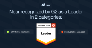 Image showing G2 Leader badge awarded to Hire With Near for Summer 2026