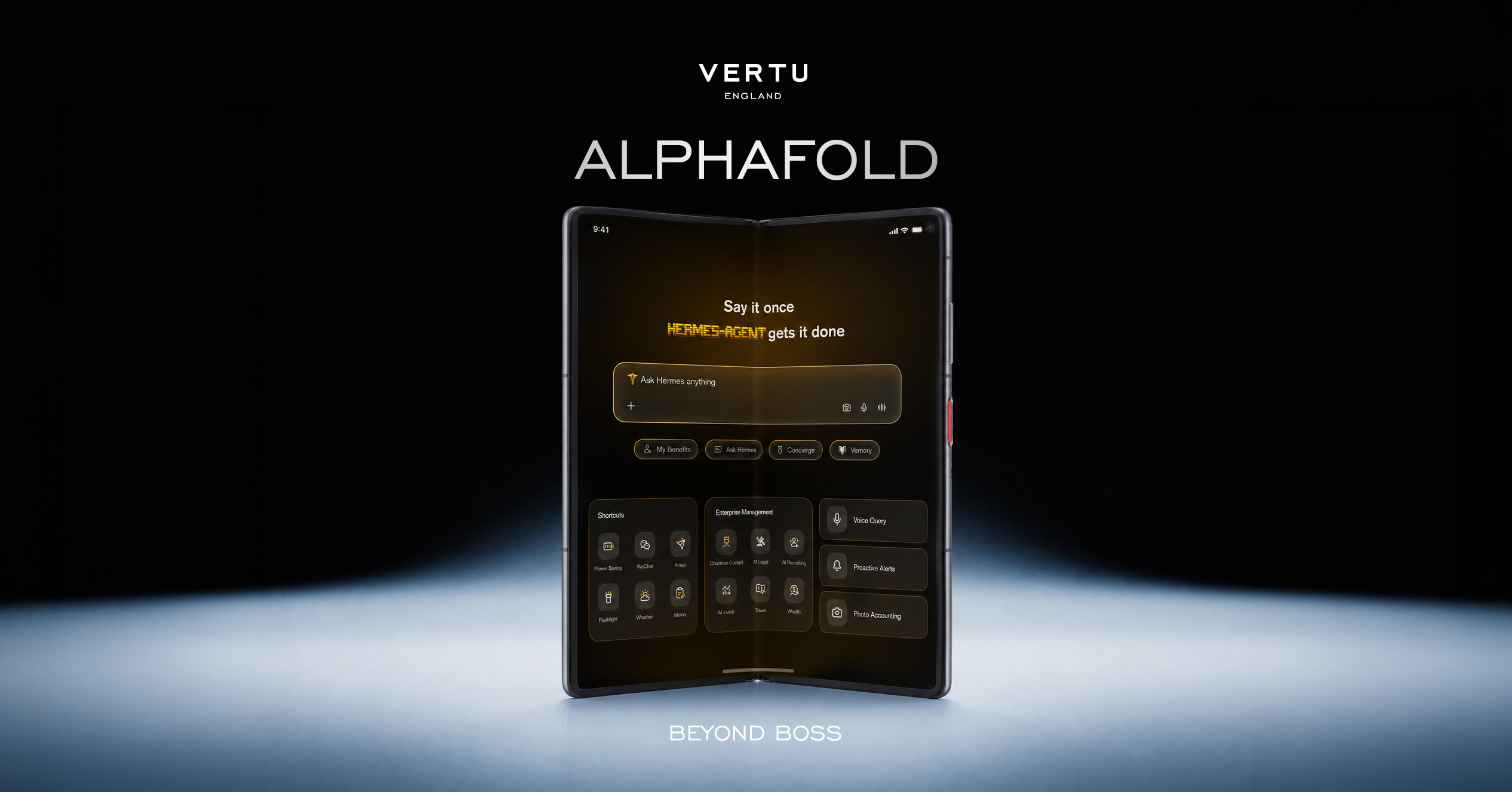 VERTU_ALPHAFOLD_HERMES_AGENT_INTERFACE_ON_THE_FOLDABLE_DISPLAY