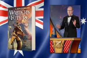 L. Ron Hubbard Presents Writers of the Future Volume 42 release in Australia and New Zealand with Melbourne winner, Thomas K. Slee, and his award-winning story "Form 14B: Application for Certification of Consciousness Transfer (Post-Mortem)" Image of auth