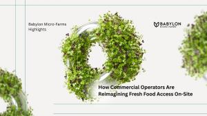 Babylon Micro-farms logo with fresh microgreens representing on-site indoor hydroponic growing for commercial operators