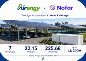 Airengy will establish energy projects for Nofar Energy for approximately ILS 200 million.