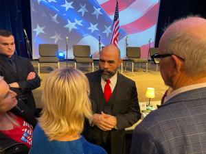 Daniel Mercuri during a public appearance for his 2026 California governor campaign.