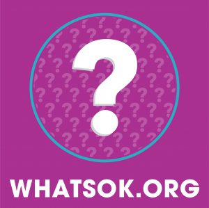 What's OK Logo from the Impact Briefing that features 2025 statistics of the most frequently asked types of questions submitted to their teen helpline and most visited blogs