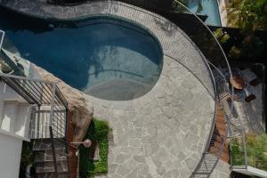Mid Century Pool Renovation Aerial Shot