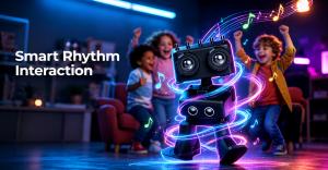 ELECFREAKS micro:bit PU Robot demonstrating its Music Dance Mode, automatically synchronizing dance movements with detected music rhythms while engaging students through interactive STEM learning.