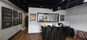 Interior lobby of MRS Restoration's downtown Blue Ridge, Georgia office, where North Georgia homeowners and business owners can receive guidance on water damage restoration, mold remediation, fire damage recovery, storm damage restoration, and insurance claim assistance