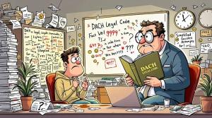 Ein Mann liest das Buch DACH Legal Code