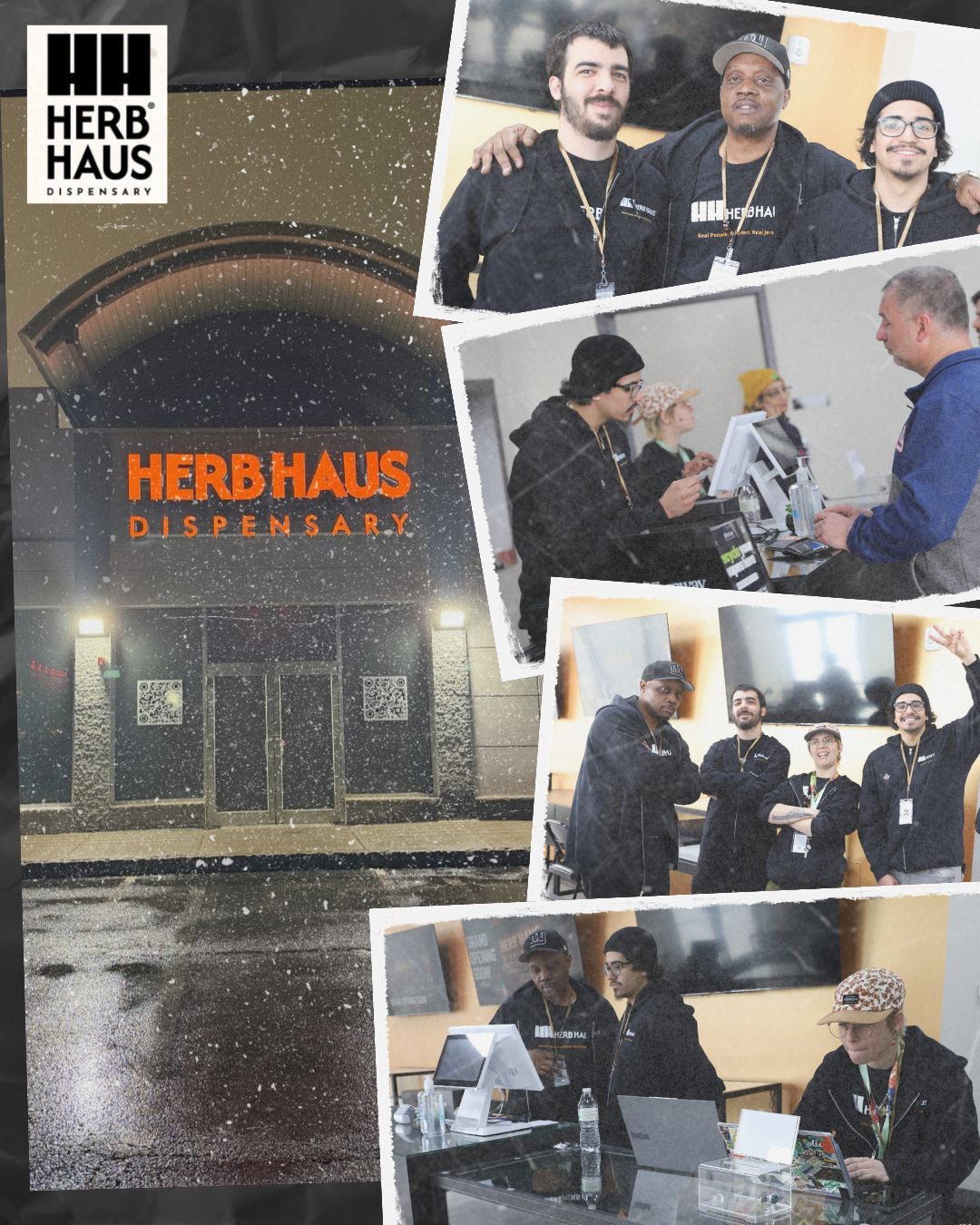 This is a collage of photos of people associated with Herb Haus.