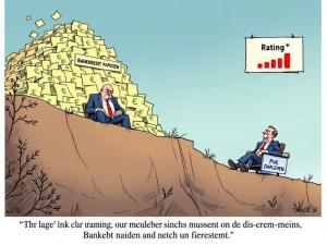 Mann sitzt vor Geldberg