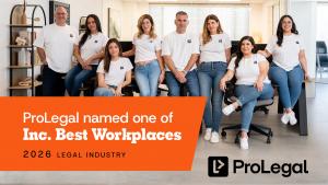 ProLegal team at their Glendale, CA headquarters, named to Inc. Best Workplaces 2026, Legal Industry category