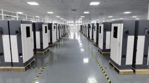 Inside Entogo's DC fast-charger production line — chargers, transformers and storage sourced on one schedule.