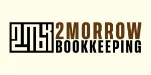2Morrow Bookkeeping logo with a square monogram and bold wordmark on a light background.
