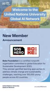 New Member Announcement: BOKE Foundation and SDG Hero join the UNU Global AI Network
