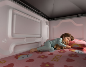 Single zPODS with child sleeping inside