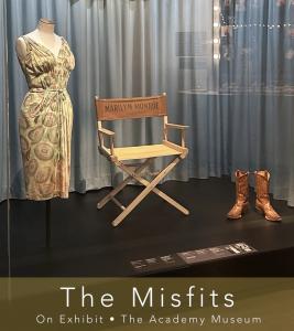 The legendary Marilyn Monroe "The Misfits" production artifact and personal wardrobe items, beautifully displayed within the custom-engineered archival vitrine at The Academy Museum of Motion Pictures.