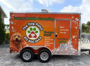 The Dog Patch mobile dog grooming unit providing convenient at-home pet grooming services in Brandon, Florida