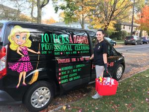 10BucksARoom branded cleaning van