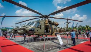 AFRIDEX static display of military helicopter