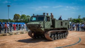 AFRIDEX live demonstration of tracked military vehicle