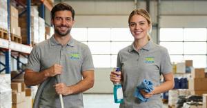 Cleaning 365 Services commercial cleaning staff performing office and facility maintenance in a professional business environment