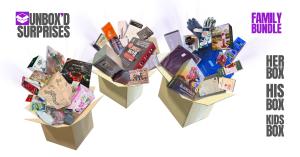 UNBOX'D SURPRISES themed surprise boxes for Her, His, Kids, and family gifting