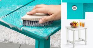 AquaCurve HDPS in-pool side table with corrosion-resistant stainless steel hardware