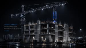 LUYTEN ASCEND A27 TOWER CRANE CONSTRUCTION 3D PRINTER IN ACTION RENDERING
