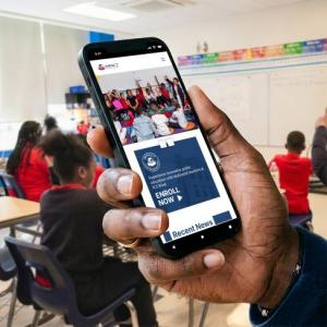 The redesigned Impact Charter School West website features a mobile-friendly enrollment experience, allowing families to access information and begin the enrollment process from any device