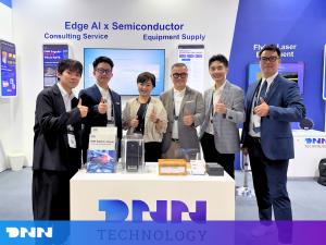 DNN Technology team at SEMICON SEA 2026 booth featuring Edge AI and semiconductor consulting services in Kuala Lumpur