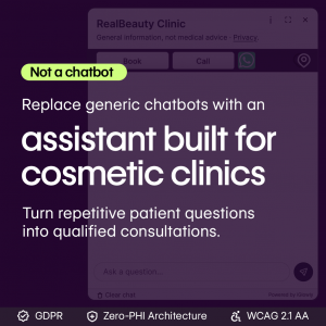 iGlowly Assistant - not a chatbot. Runs on in-built medical library. No content writing.