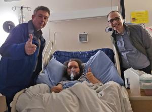  Lino DeFacendis and Alex Schadenberg visit Roger Foley in Hospital
