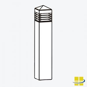 ARCO 40w Square Heavy Duty Vandal Resistant LED Bollard Light (Line Drawing)