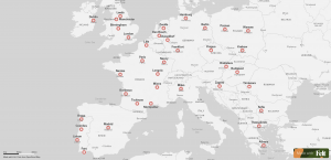Pulse Trailer roadshow trailer European tour route map showing all 15 countries and city stops | The Clear Idea