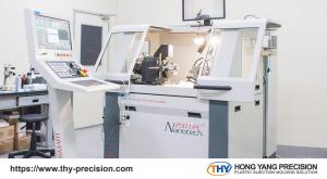 High-precision injection mold tooling for silicone hydrogel contact lenses manufactured by THY Precision.