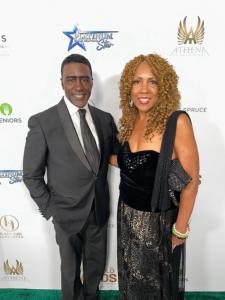 Actor Idrees Degas and his manager Dr. Marie Y. Lemelle attended the "green carpet" gala presented by the CFB Foundation at the Beverly Wilshire Hotel on March 29, 2026. Courtesy photo.