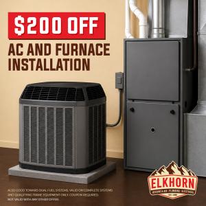 $200 Off AC and Furnace Installation. Also good toward dual fuel systems. Valid on complete systems and qualifying Trane equipment only. Coupon required. Not valid with any other offer.