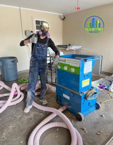 Master Air Duct LLC technician with professional duct cleaning equipment used for air duct cleaning and duct replacement services in the Texas Panhandle