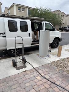 Water Heaters Today LLC shows a water heater ready for installation in a home