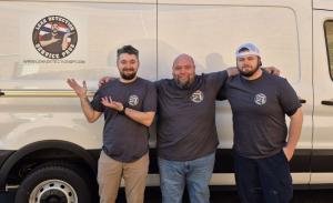 Leak Detection Service Professionals with a Van