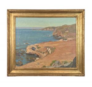 Circa-1915 oil-on-canvas by German-born American artist William Wendt (1865-1946), titled California Coast, signed and dated lower right, 25in x 30in (sight). Estimate: $30,000-$50,000