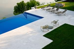 Black Mold Defender Sealed Pool Coping and Deck to Maintain Beauty