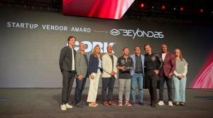 Nick Heddy, Pax8 President and Chief Commerce Officer presented the Startup Vendor of the Year award to Cork Cyber CEO Dan Candee and CRO Andrew Mora on the Main Stage at Beyond26 in Salt Lake City, attended by more than 3500 channel leaders.