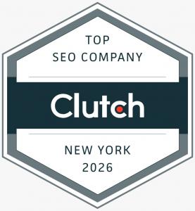 Clutch Top SEO Company New York 2026 award badge recognizing Software Pro Digital for excellence in SEO services and digital marketing.