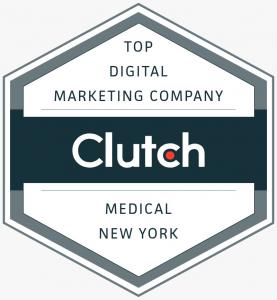 Clutch Top Digital Marketing Company Medical New York award badge recognizing Software Pro Digital for excellence in healthcare digital marketing, SEO, PPC, and web design services.