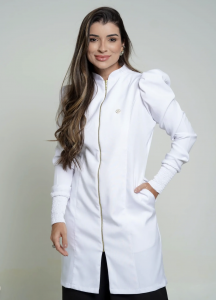 Jaleca slim lab coat for estheticians, nail designers and healthcare professionals in Brazil